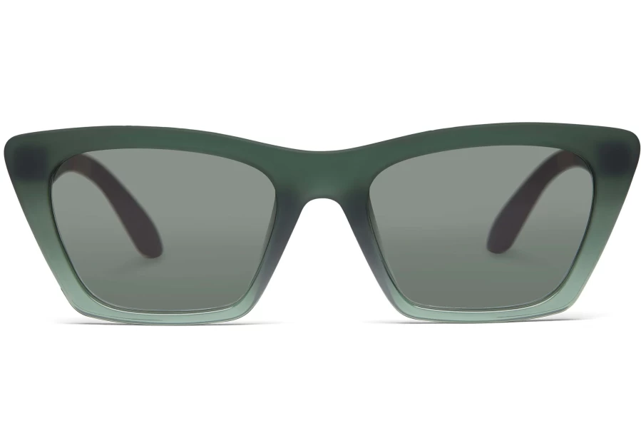 TOMS Matte Green & Grey Sahara Traveler Sunglasses – Polarized Eco-Friendly Shades