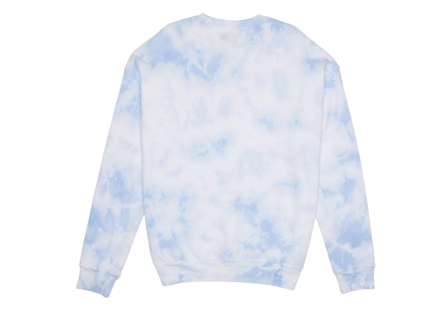TOMS Blue Tie-Dye Fleece Crewneck Sweatshirt - Soft Comfort Pullover